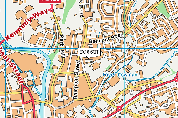 EX16 6QT map - OS VectorMap District (Ordnance Survey)