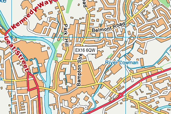 EX16 6QW map - OS VectorMap District (Ordnance Survey)