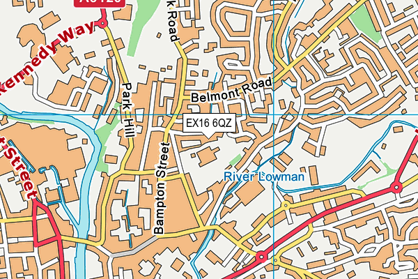 EX16 6QZ map - OS VectorMap District (Ordnance Survey)