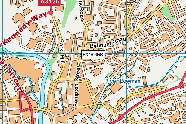 EX16 6RB map - OS VectorMap District (Ordnance Survey)