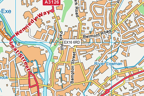 EX16 6RD map - OS VectorMap District (Ordnance Survey)