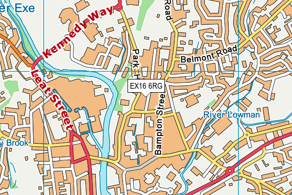 EX16 6RG map - OS VectorMap District (Ordnance Survey)