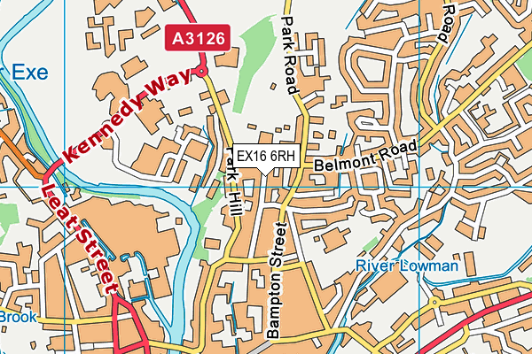 EX16 6RH map - OS VectorMap District (Ordnance Survey)