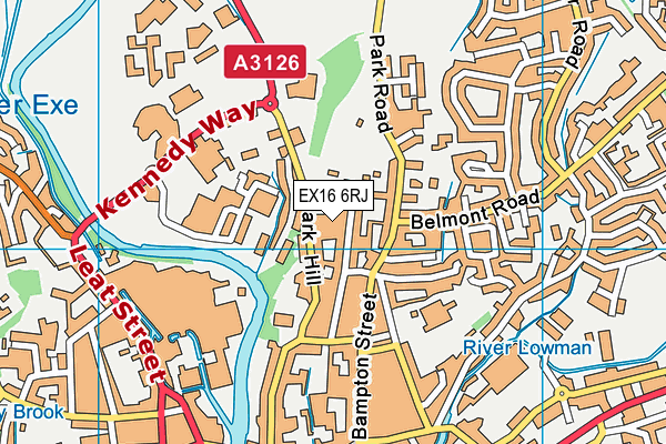 EX16 6RJ map - OS VectorMap District (Ordnance Survey)