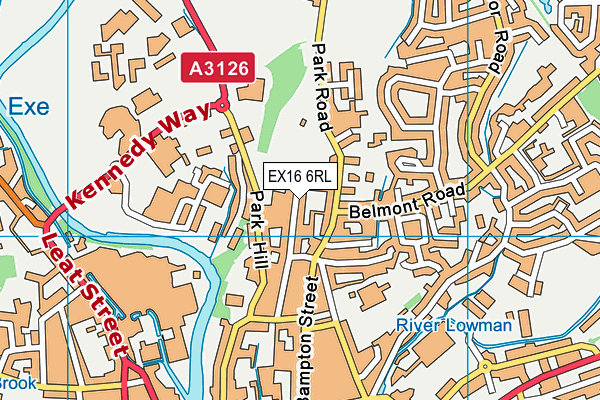 EX16 6RL map - OS VectorMap District (Ordnance Survey)