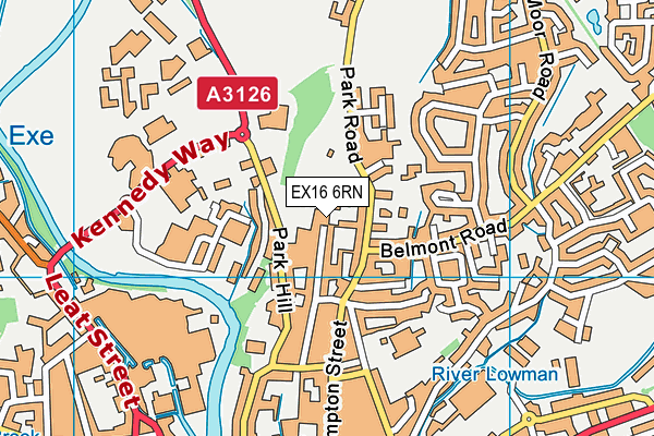 EX16 6RN map - OS VectorMap District (Ordnance Survey)