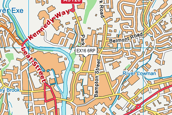 EX16 6RP map - OS VectorMap District (Ordnance Survey)