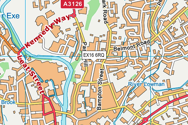 EX16 6RQ map - OS VectorMap District (Ordnance Survey)