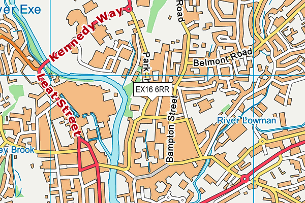 EX16 6RR map - OS VectorMap District (Ordnance Survey)