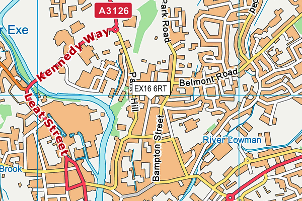 EX16 6RT map - OS VectorMap District (Ordnance Survey)