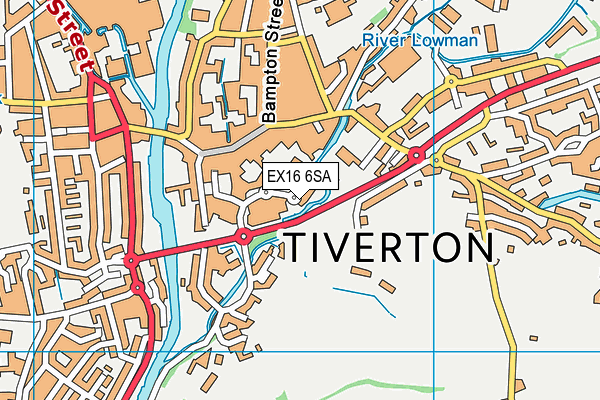 EX16 6SA map - OS VectorMap District (Ordnance Survey)