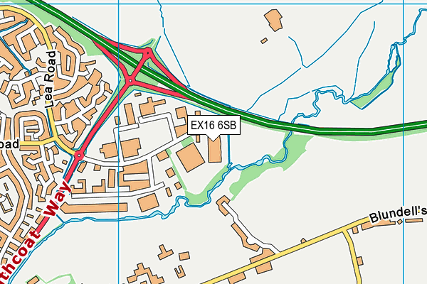 EX16 6SB map - OS VectorMap District (Ordnance Survey)