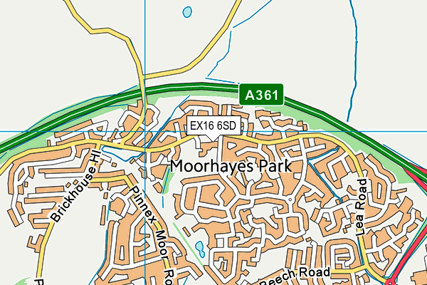 EX16 6SD map - OS VectorMap District (Ordnance Survey)