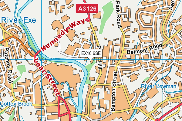 EX16 6SE map - OS VectorMap District (Ordnance Survey)