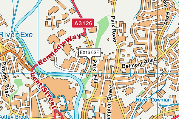 EX16 6SF map - OS VectorMap District (Ordnance Survey)