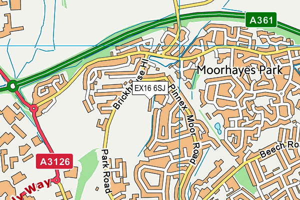 EX16 6SJ map - OS VectorMap District (Ordnance Survey)