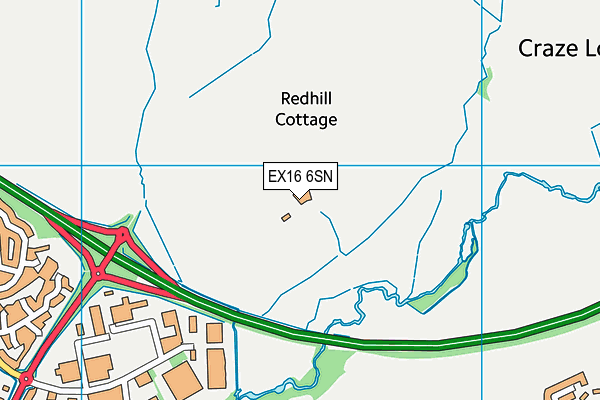 EX16 6SN map - OS VectorMap District (Ordnance Survey)