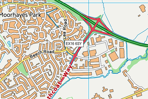 EX16 6SY map - OS VectorMap District (Ordnance Survey)