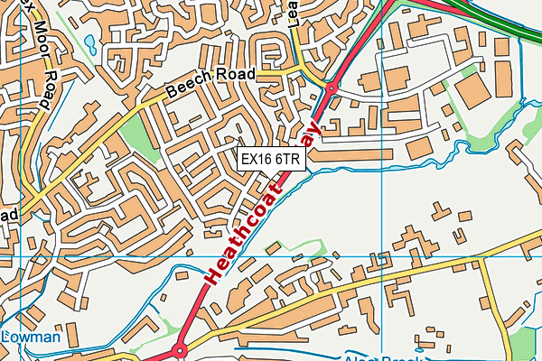 EX16 6TR map - OS VectorMap District (Ordnance Survey)