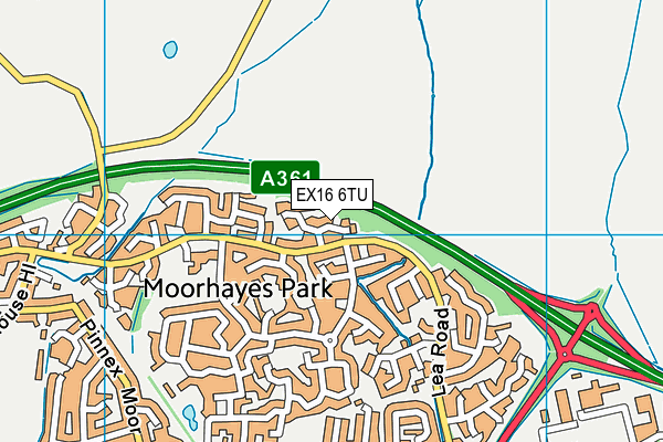 EX16 6TU map - OS VectorMap District (Ordnance Survey)