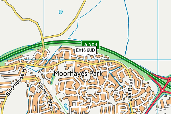 EX16 6UD map - OS VectorMap District (Ordnance Survey)