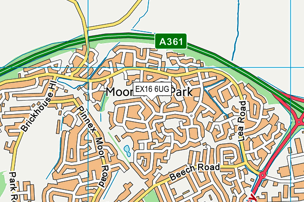 EX16 6UG map - OS VectorMap District (Ordnance Survey)