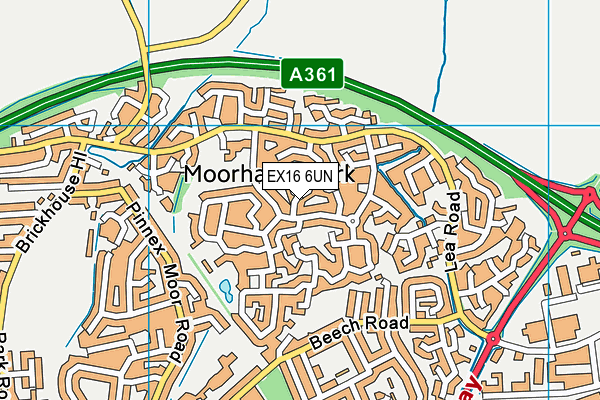 EX16 6UN map - OS VectorMap District (Ordnance Survey)