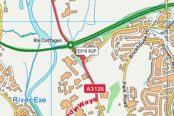 EX16 6UP map - OS VectorMap District (Ordnance Survey)