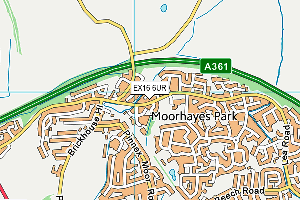 EX16 6UR map - OS VectorMap District (Ordnance Survey)