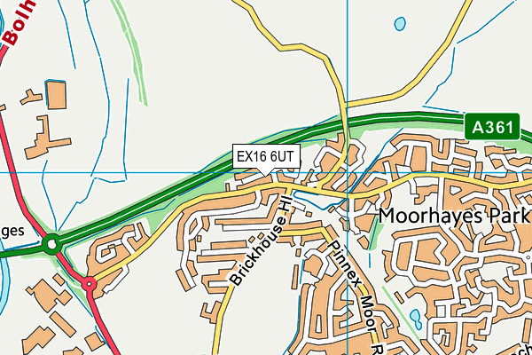 EX16 6UT map - OS VectorMap District (Ordnance Survey)