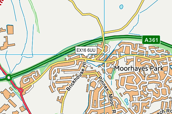 EX16 6UU map - OS VectorMap District (Ordnance Survey)