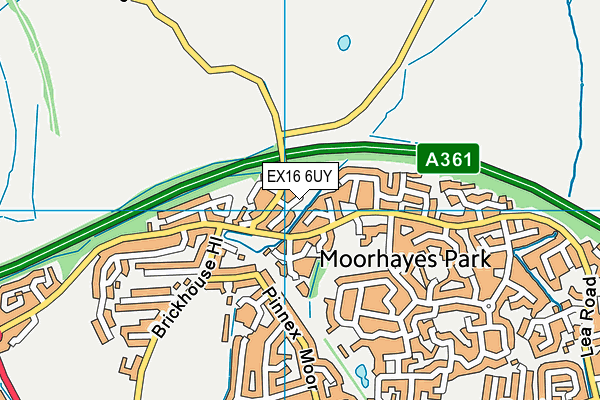 EX16 6UY map - OS VectorMap District (Ordnance Survey)