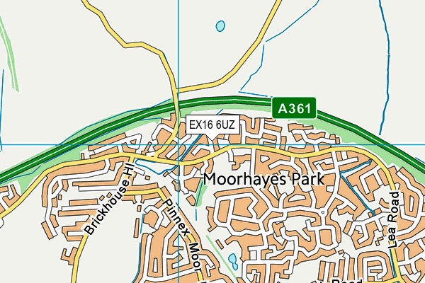 EX16 6UZ map - OS VectorMap District (Ordnance Survey)