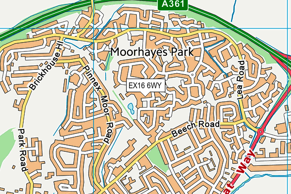 EX16 6WY map - OS VectorMap District (Ordnance Survey)