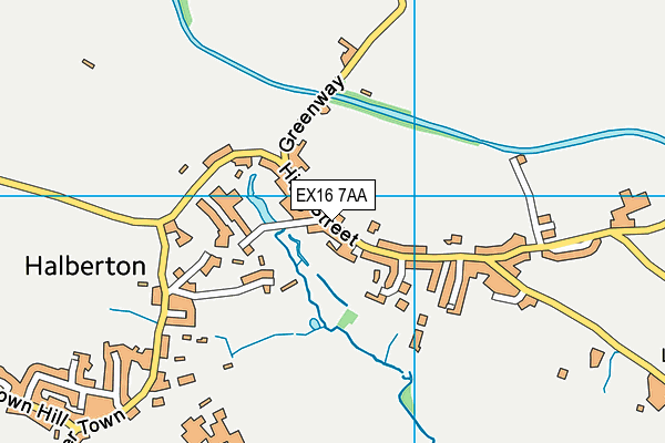 EX16 7AA map - OS VectorMap District (Ordnance Survey)