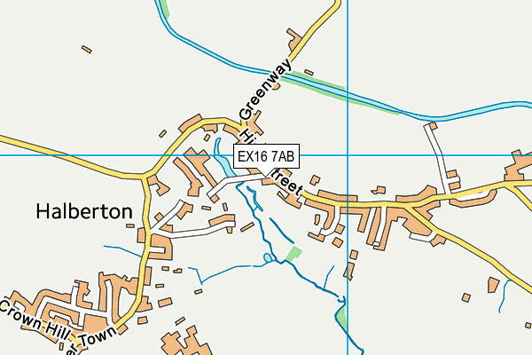 EX16 7AB map - OS VectorMap District (Ordnance Survey)