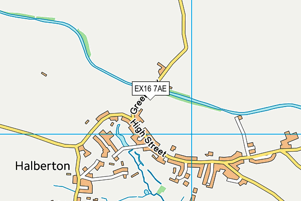 EX16 7AE map - OS VectorMap District (Ordnance Survey)