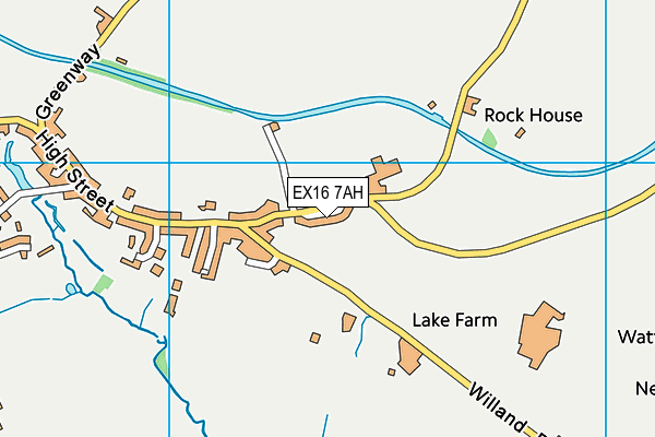 EX16 7AH map - OS VectorMap District (Ordnance Survey)