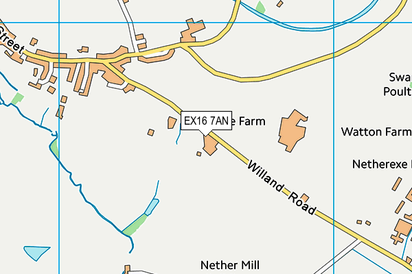 EX16 7AN map - OS VectorMap District (Ordnance Survey)