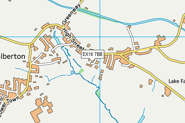 EX16 7BB map - OS VectorMap District (Ordnance Survey)