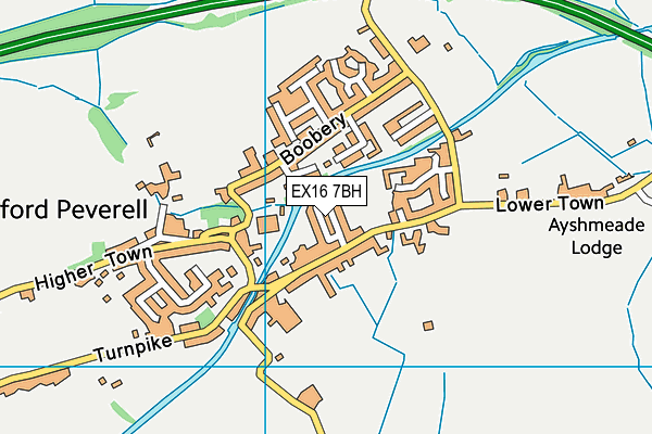 EX16 7BH map - OS VectorMap District (Ordnance Survey)