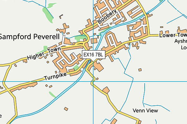 EX16 7BL map - OS VectorMap District (Ordnance Survey)