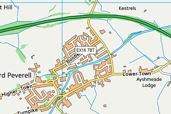 EX16 7BT map - OS VectorMap District (Ordnance Survey)