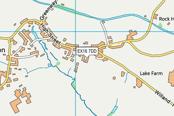 EX16 7DD map - OS VectorMap District (Ordnance Survey)