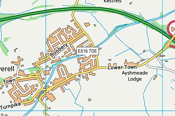 EX16 7DE map - OS VectorMap District (Ordnance Survey)