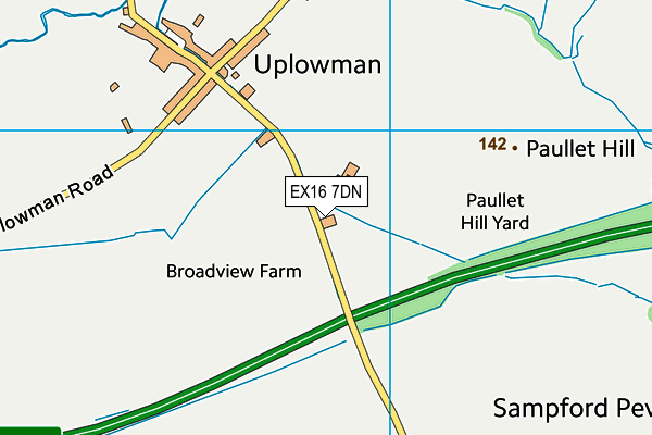 Uplowman Recreation Ground  map (EX16 7DN) - OS VectorMap District (Ordnance Survey)