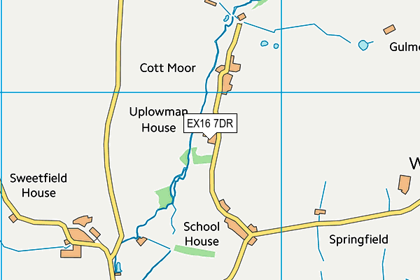 Uplowman Church of England Primary School map (EX16 7DR) - OS VectorMap District (Ordnance Survey)