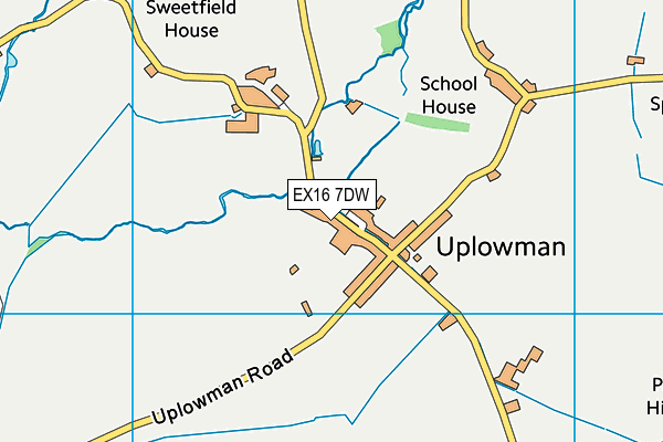 EX16 7DW map - OS VectorMap District (Ordnance Survey)