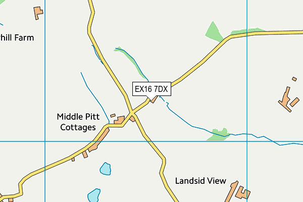 EX16 7DX map - OS VectorMap District (Ordnance Survey)