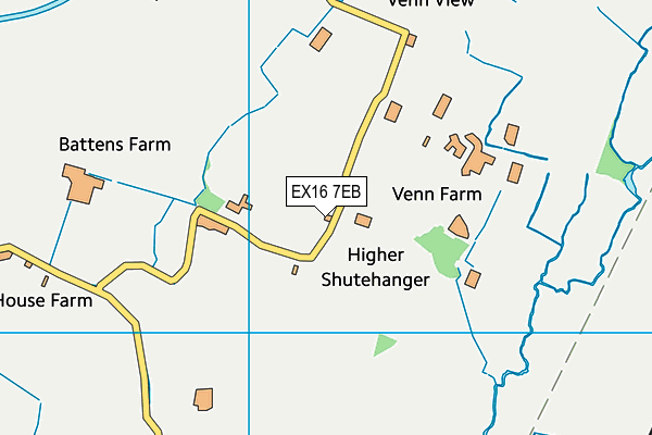 EX16 7EB map - OS VectorMap District (Ordnance Survey)